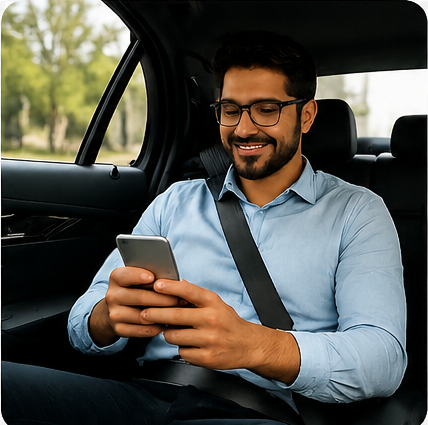 Premium driver escorting a business executive